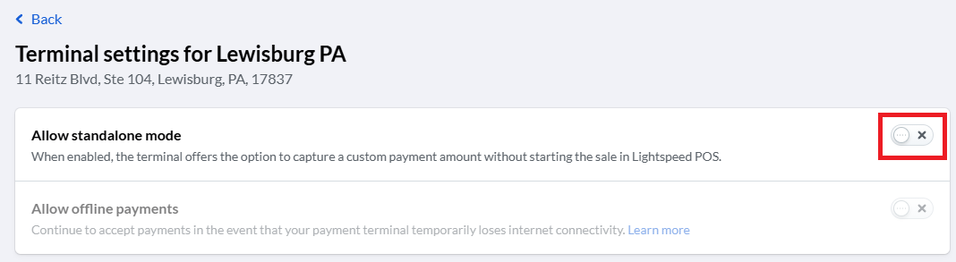 LSX - Finance - Terminals - Terminal Settings - Allow Standalone Mode Disabled - 01-09-25.png