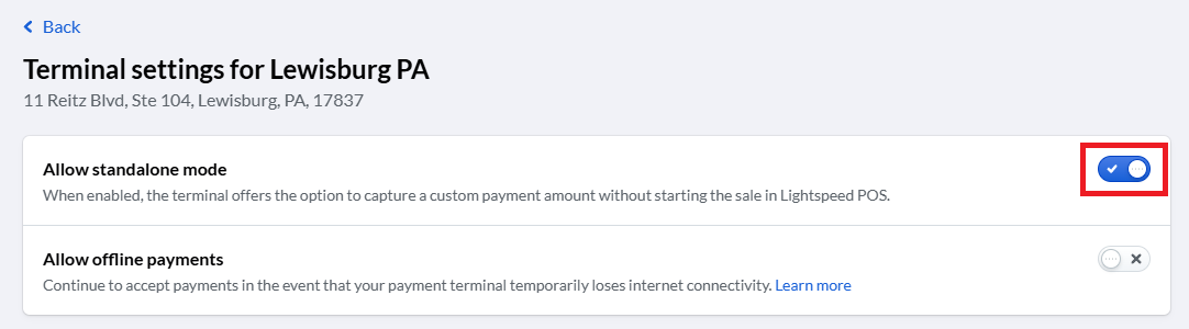 LSX - Finance - Terminals - Terminal Settings - Allow Standalone Mode Enabled - 01-09-25.png