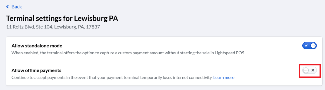 Finance - Terminals - Settings - With Standalone Mode Enabled.png