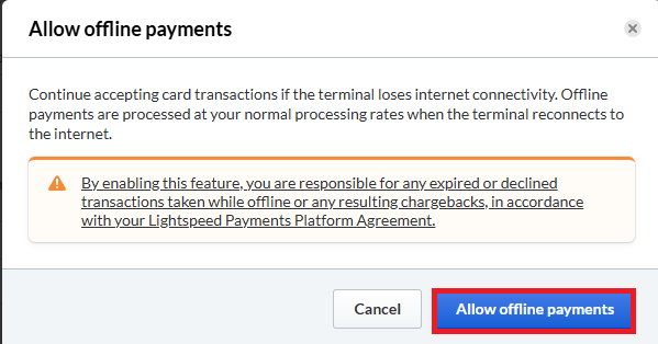 Finance - Terminals - Settings - Enabling Offline Mode - Notification.png