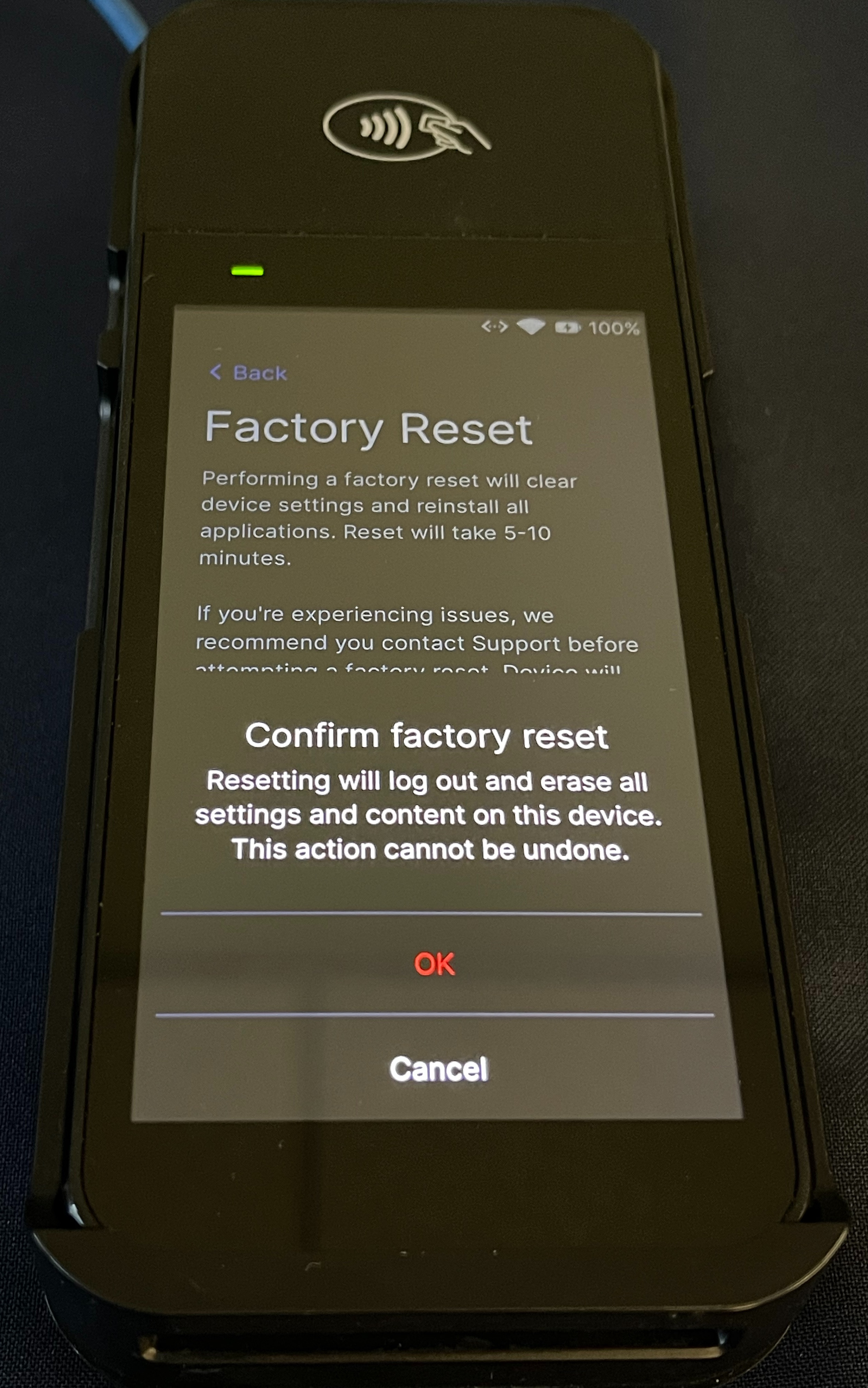 Wise POS E Advanced Settings Confirm Factory Reset.jpg